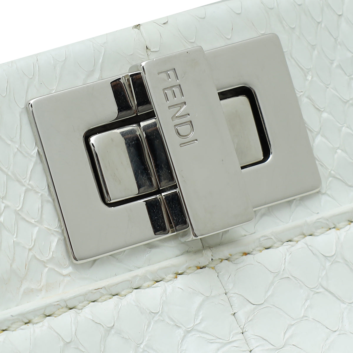 Fendi White Python Mini Peekaboo Bag