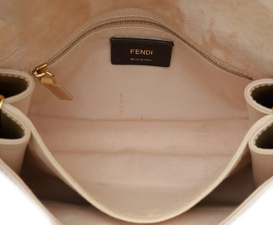 Fendi Beige Pequin Claudia Small Bag