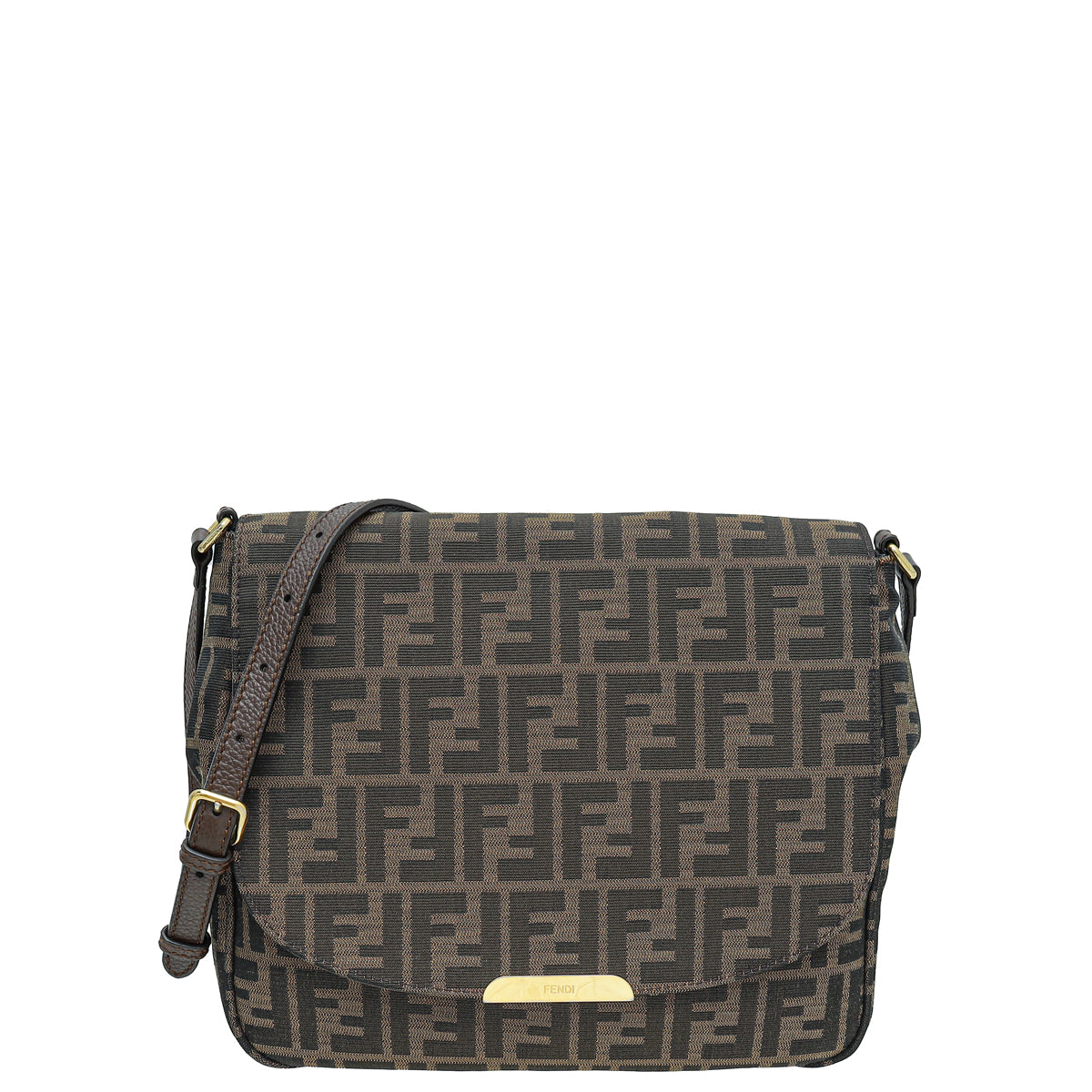 Fendi Tobacco Zucca Crossbody Large Messenger Bag-Fendi-THE CLOSET