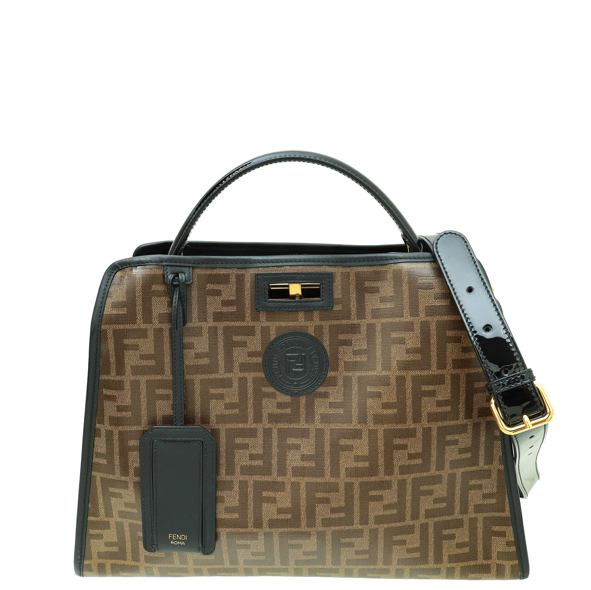 Fendi Bicolor Zucca Peekaboo Defender Regular Bag-Fendi-THE CLOSET