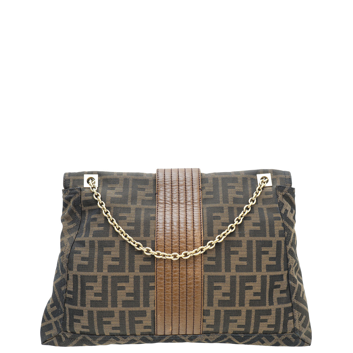Fendi Tobacco Zucca Baguette Maxi Flap Shoulder Bag-Fendi-THE CLOSET