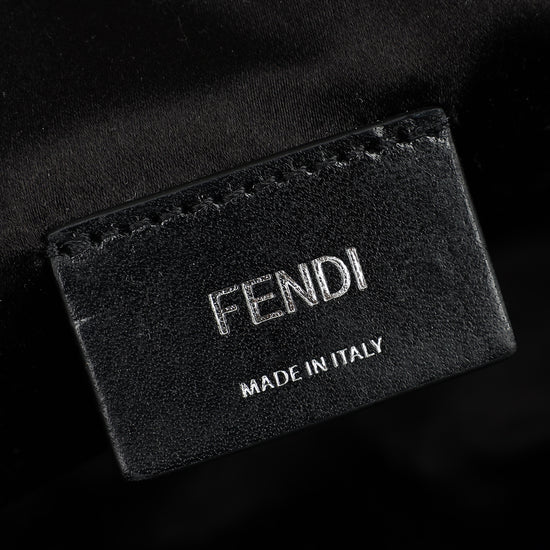Fendi Black Multicolor FF Embroidered Defender Bag