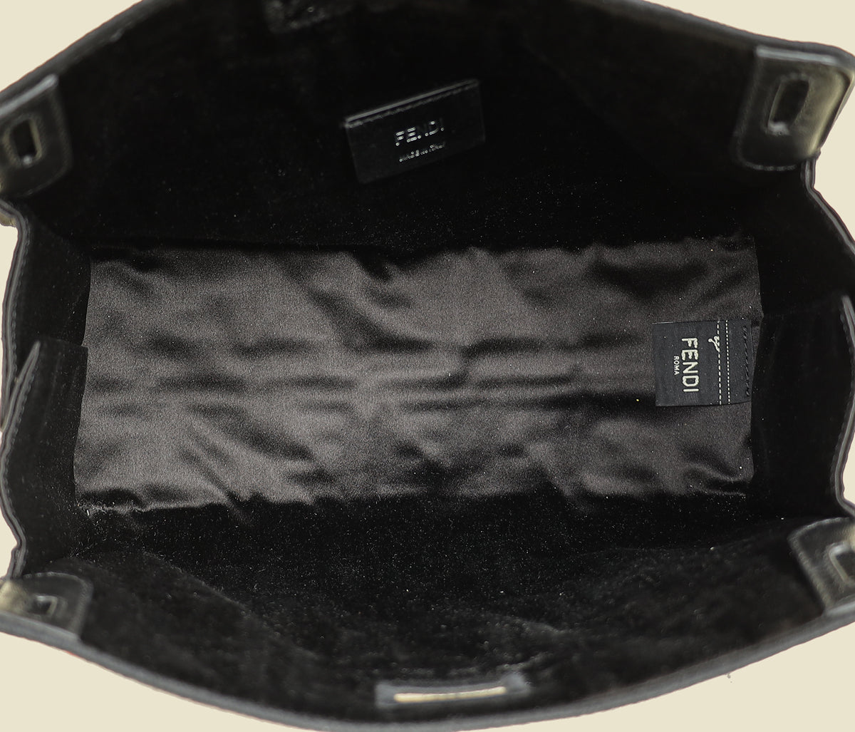 Fendi Black Multicolor FF Embroidered Defender Bag