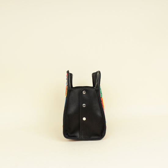 Fendi Black Multicolor FF Embroidered Defender Bag