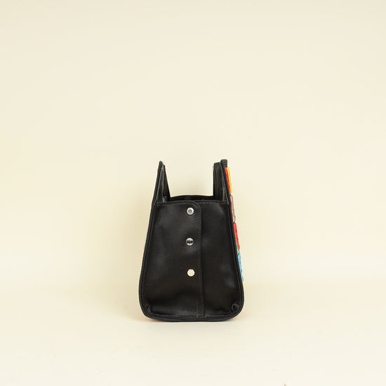 Fendi Black Multicolor FF Embroidered Defender Bag