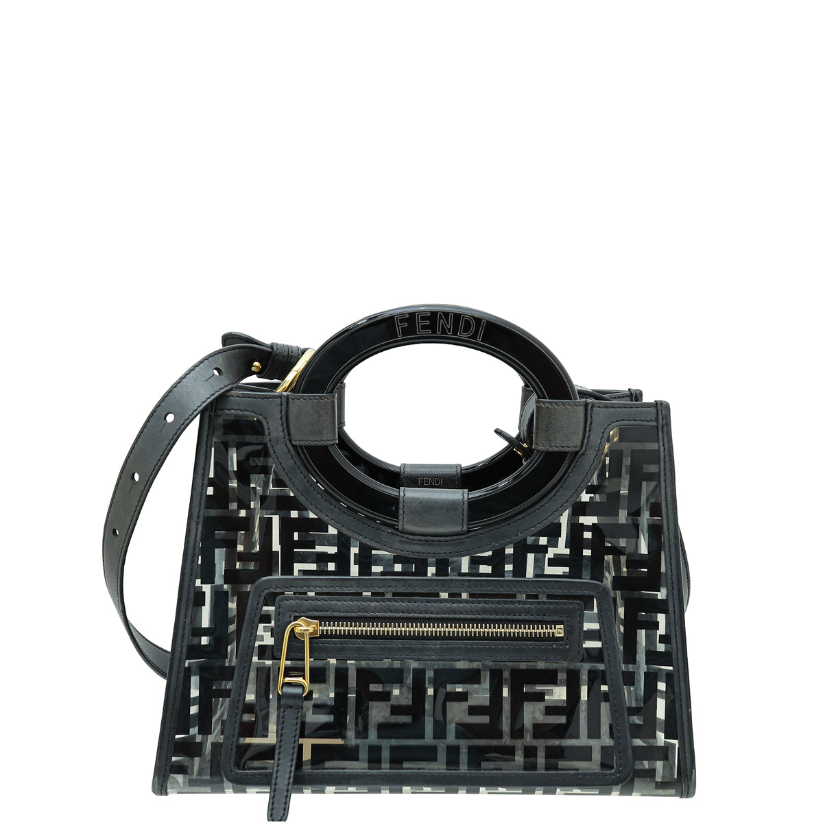 Fendi Black PVC Zucca Runaway Shopper Tote Small Bag-Fendi-THE CLOSET