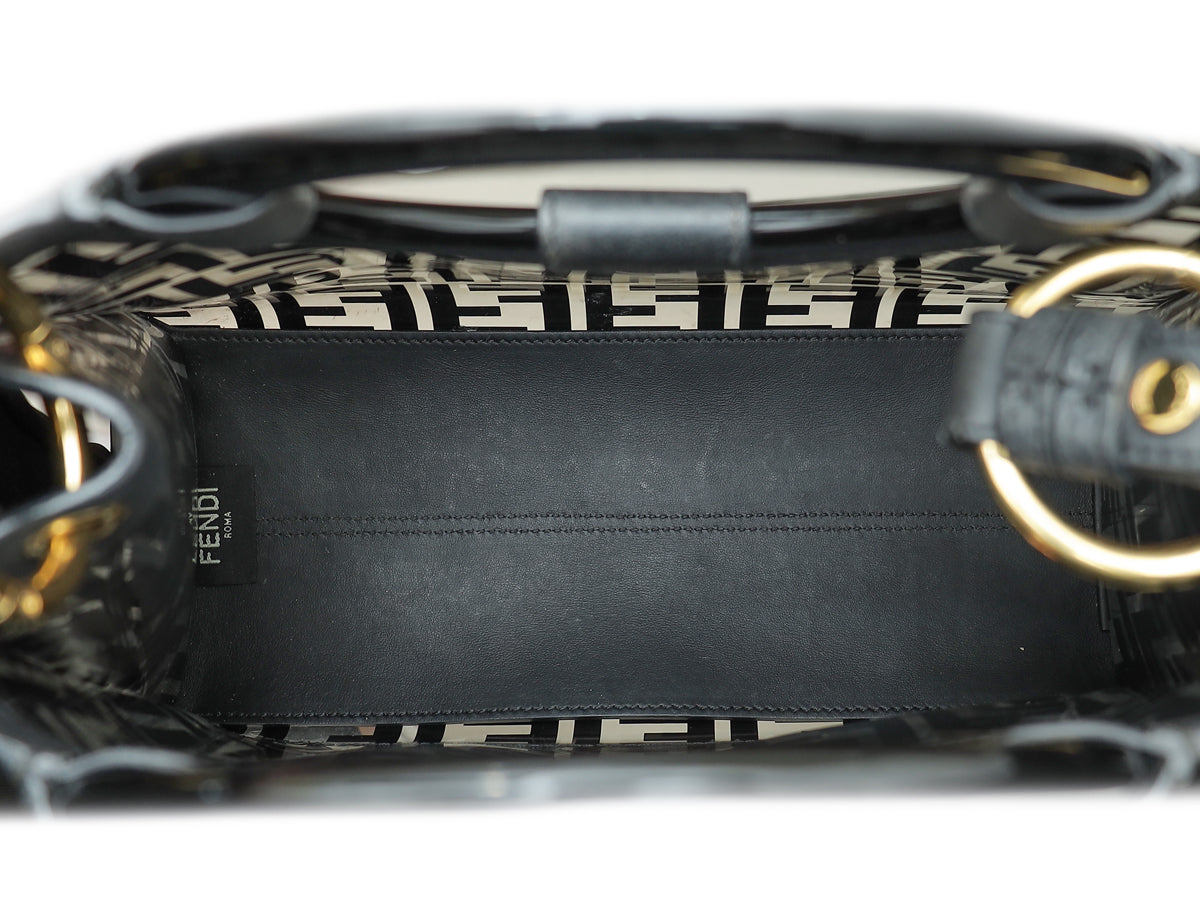Fendi Black PVC Zucca Runaway Shopper Tote Small Bag