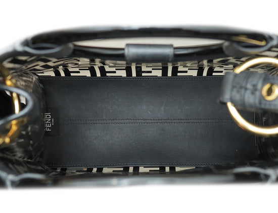Fendi Transparent/Black Zucca PVC and Leather Small Runaway