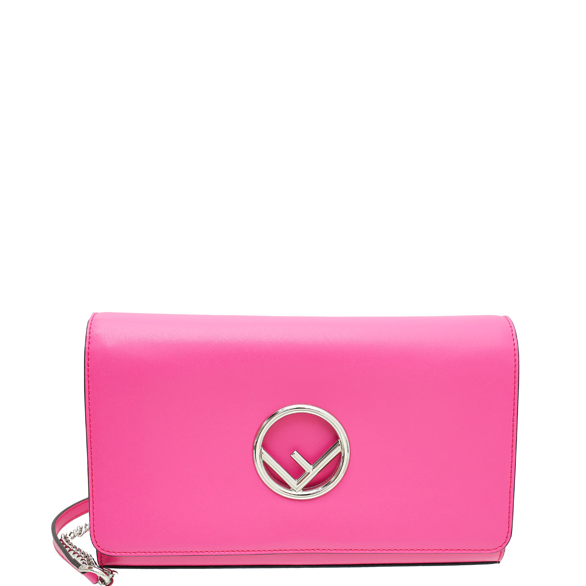 Fendi Fuchsia F Logo Wallet On Chain Clutch-Fendi-THE CLOSET