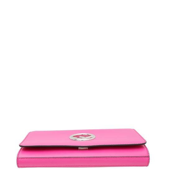 Fendi Fuchsia F Logo Wallet On Chain Clutch