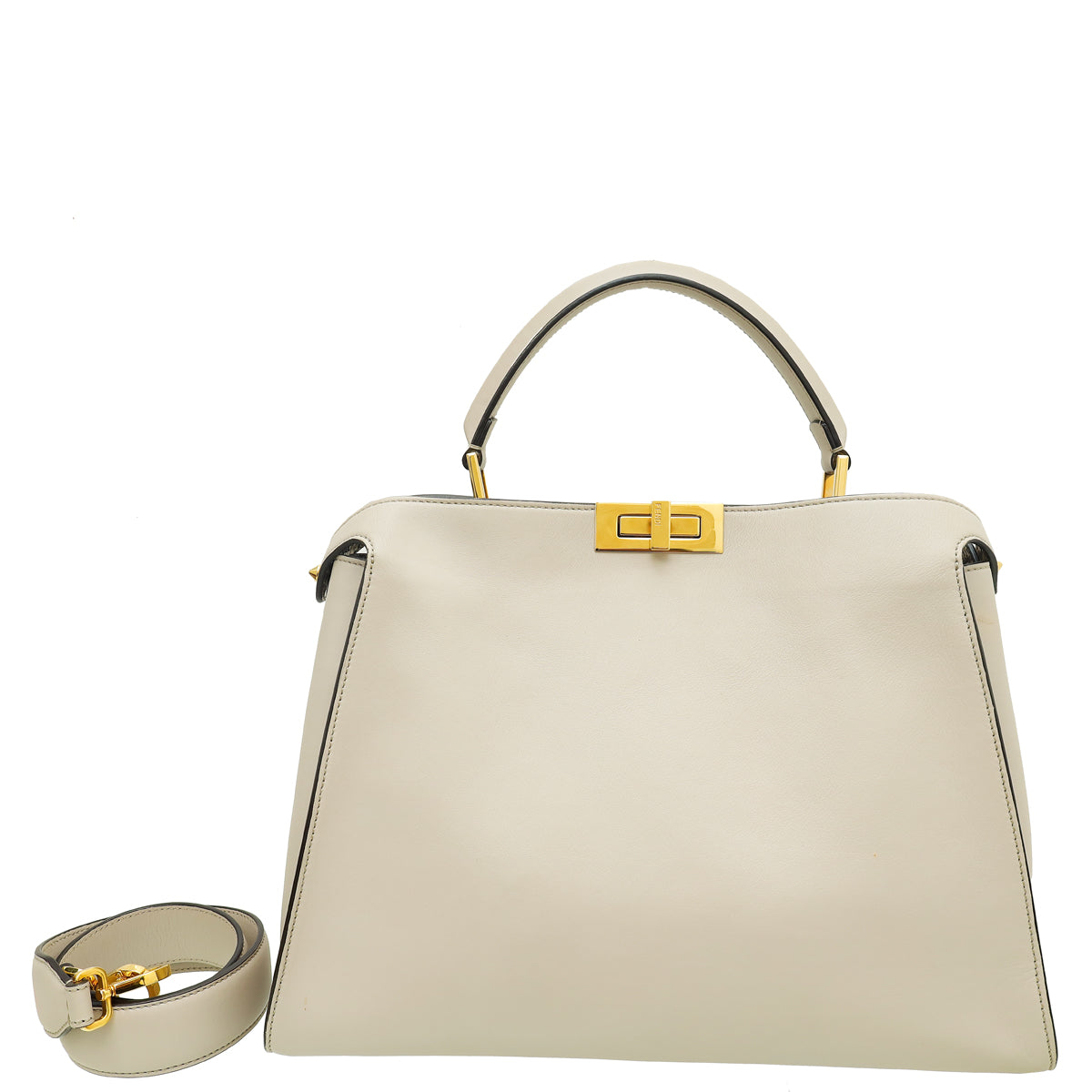 Fendi Light Etoupe Peekaboo Iconic Essentially Satchel Large Bag-Fendi-THE CLOSET