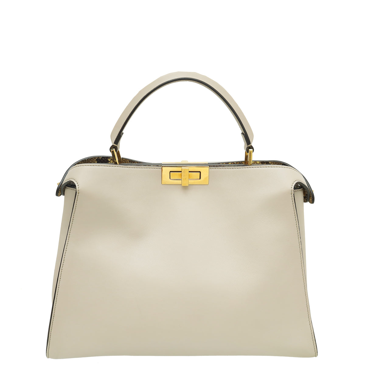 Fendi Light Etoupe Peekaboo Iconic Essentially Satchel Large Bag-Fendi-THE CLOSET