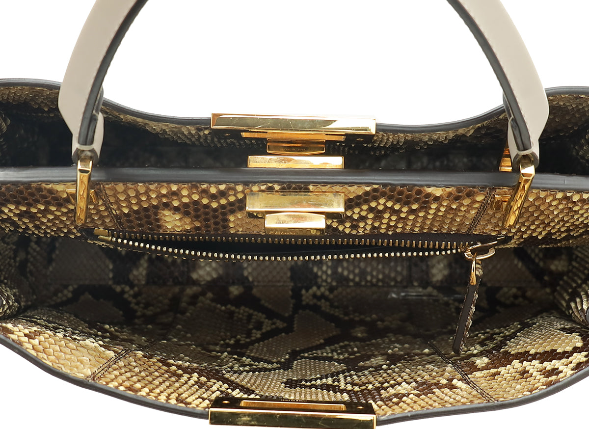 Fendi Light Etoupe Peekaboo Iconic Essentially Satchel Large Bag