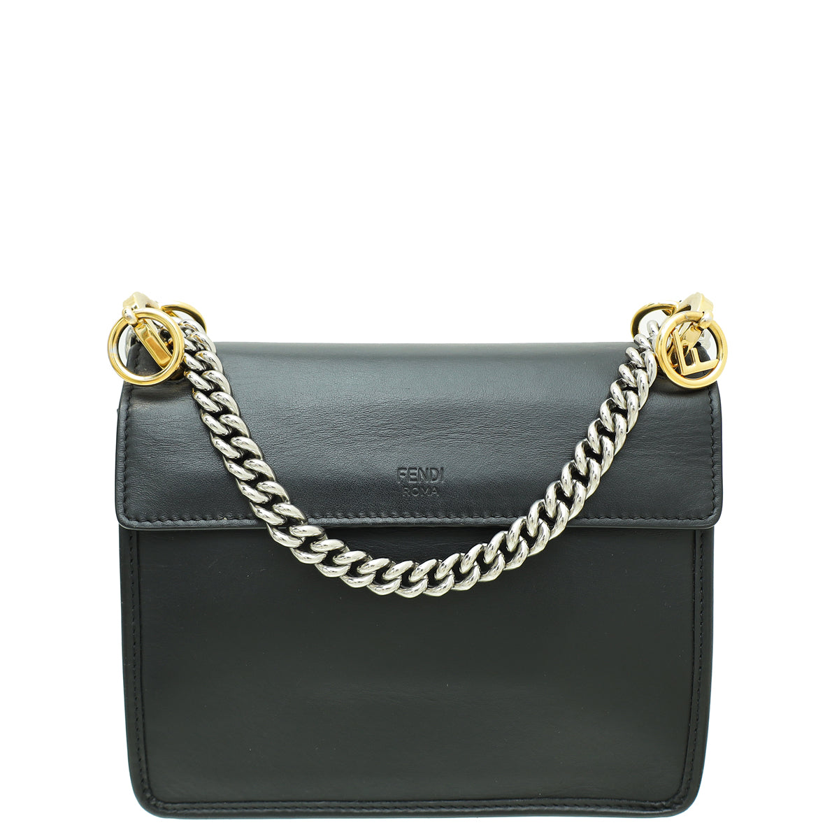 Fendi Black Kan I F Flap Bag-Fendi-THE CLOSET