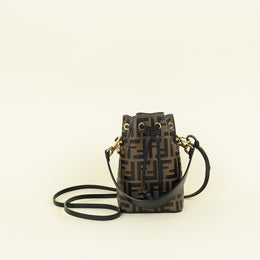 Fendi Bicolor FF Embossed Mon Tresor Mini Bucket Bag