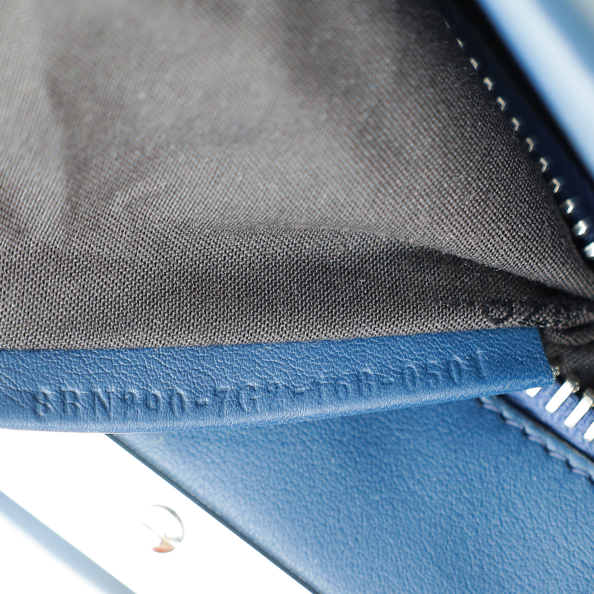 Fendi Navy Blue Whipstitch Peekaboo Regular Bag