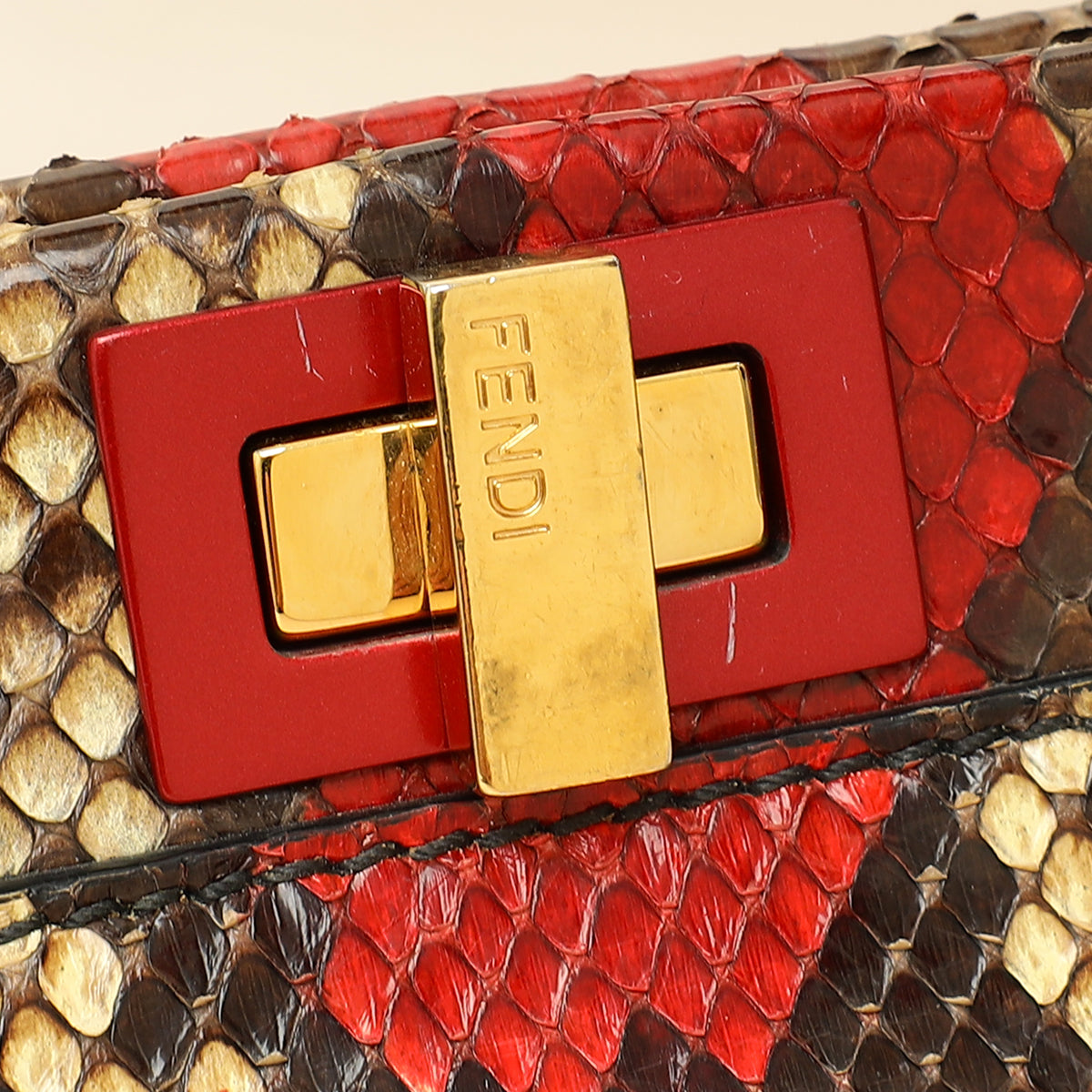 Fendi Bicolor Peekaboo Python Mini Bag-Fendi-THE CLOSET