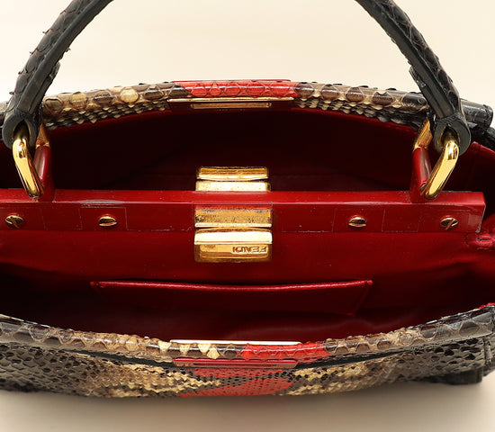 Fendi Bicolor Peekaboo Python Mini Bag-Fendi-THE CLOSET