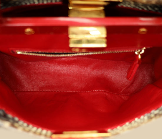 Fendi Bicolor Peekaboo Python Mini Bag-Fendi-THE CLOSET