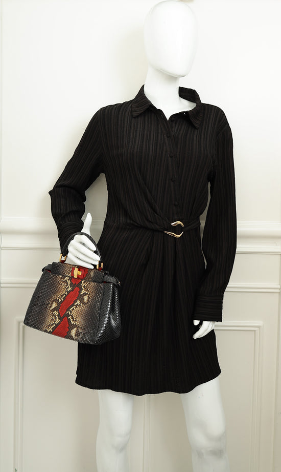 Fendi Bicolor Peekaboo Python Mini Bag-Fendi-THE CLOSET