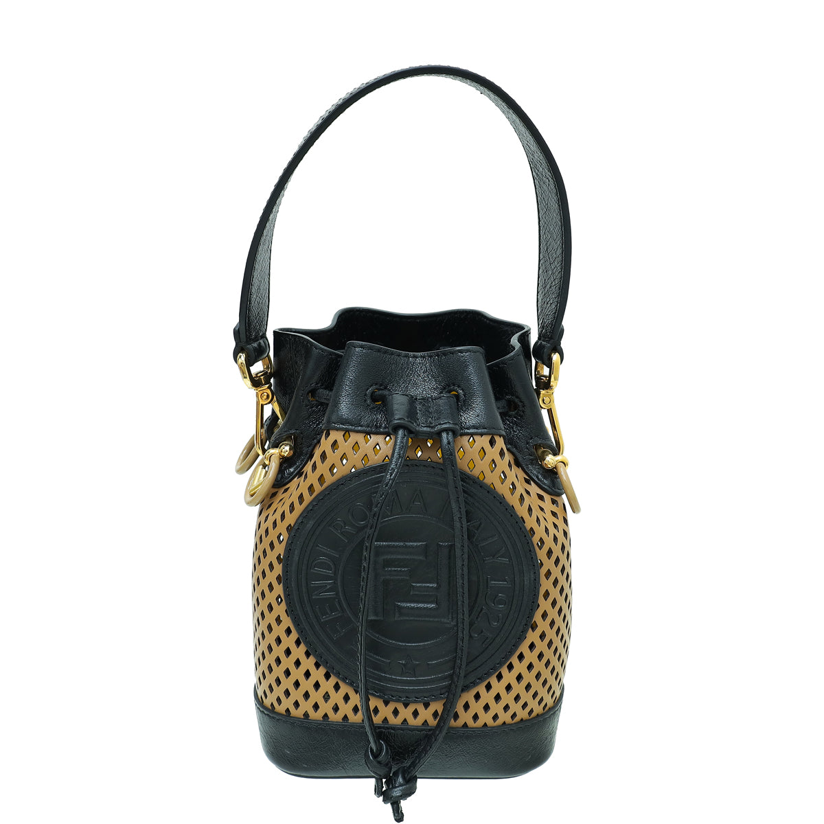 Fendi Bicolor Perforated Mini Mon Tresor Bucket Bag-Fendi-THE CLOSET