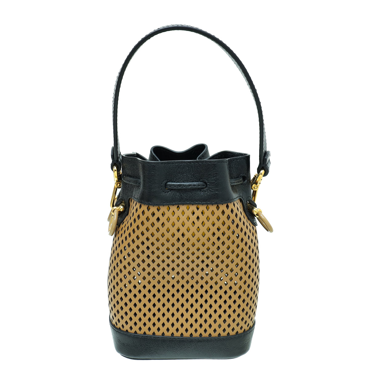 Fendi Bicolor Perforated Mini Mon Tresor Bucket Bag-Fendi-THE CLOSET