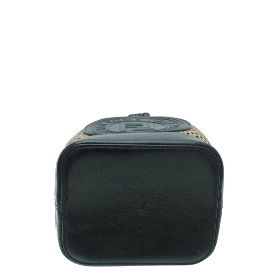 Fendi Bicolor Perforated Mini Mon Tresor Bucket Bag