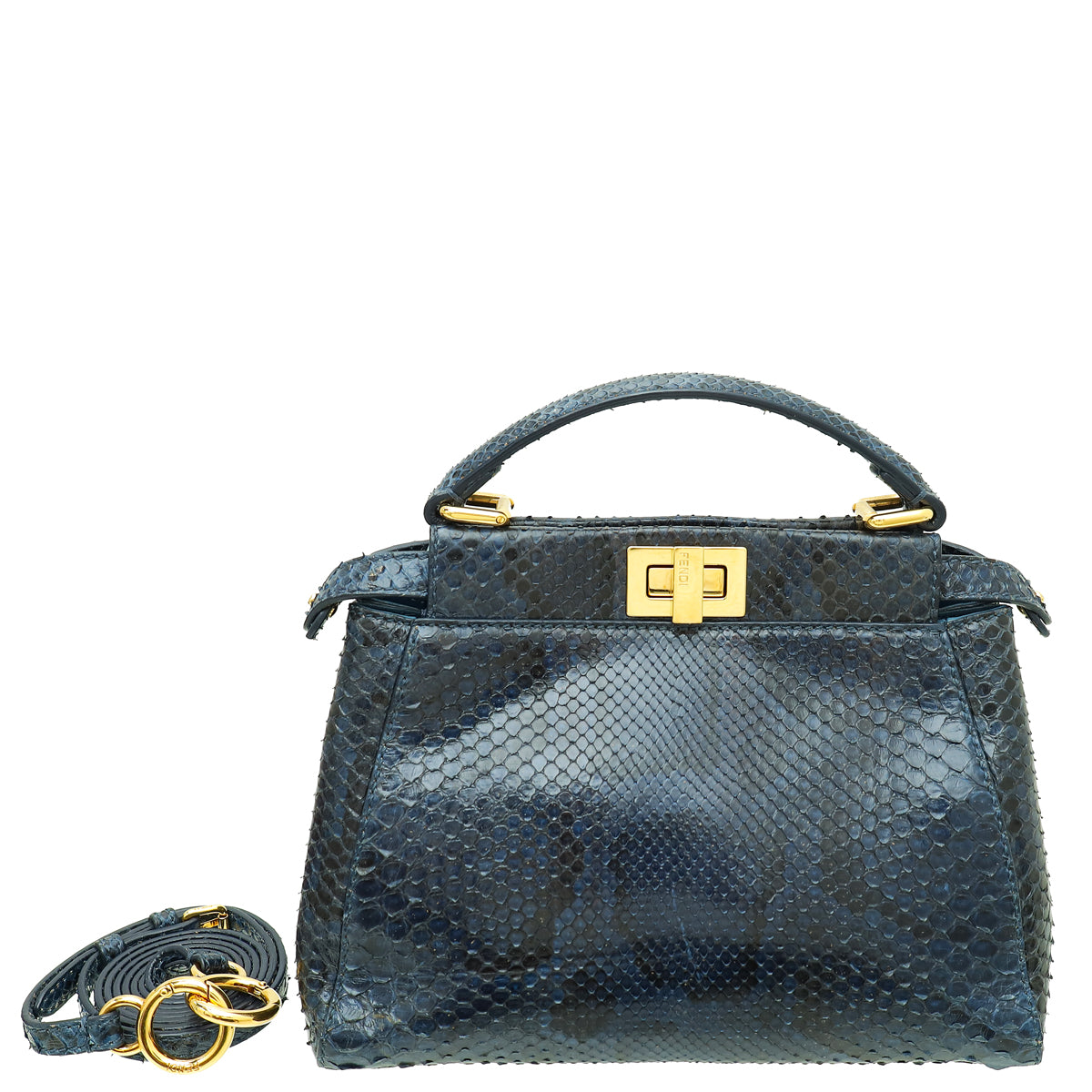Fendi Yellow Multicolor Python Peekaboo Regular Bag – THE CLOSET