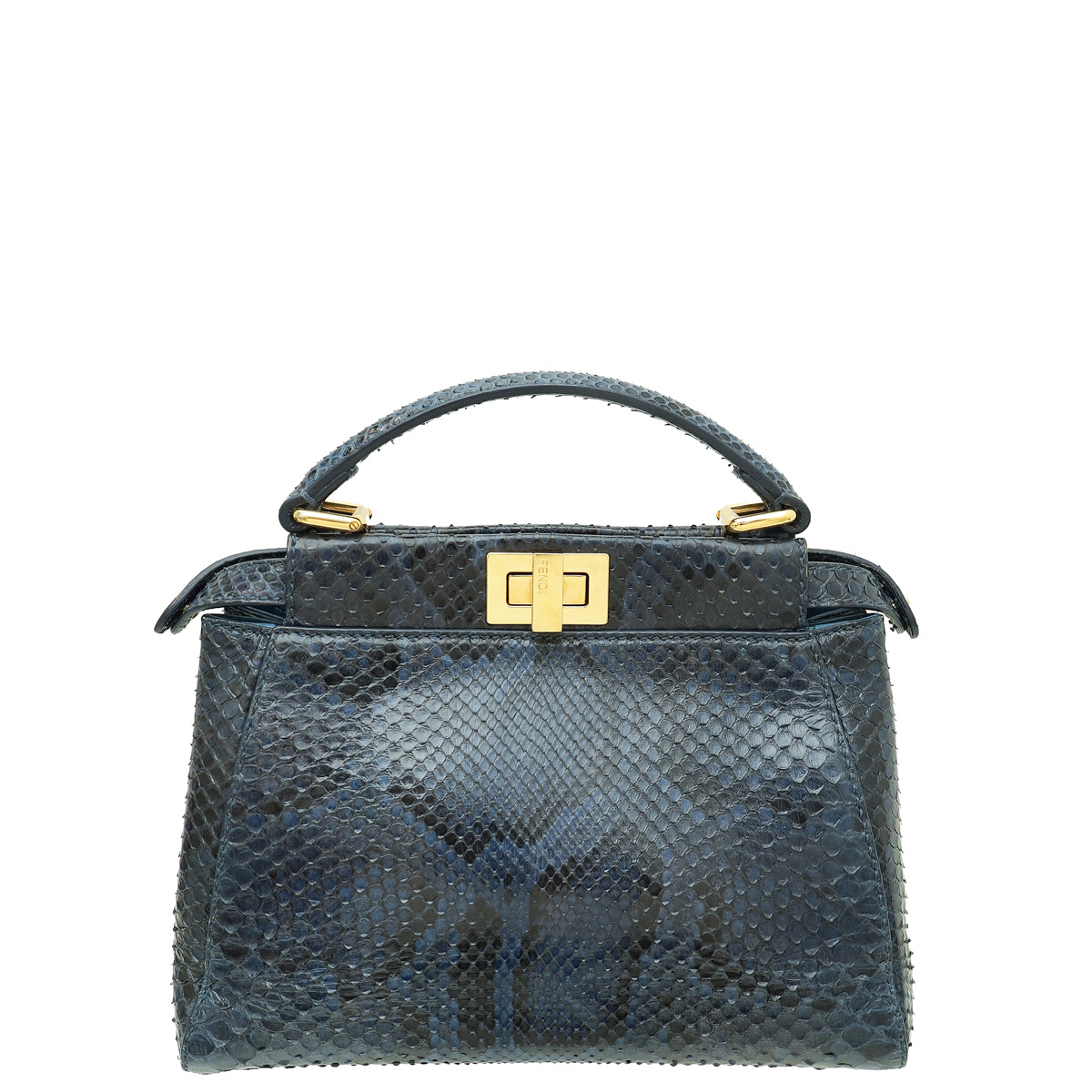 Fendi Navy Blue Python Peekaboo Mini Bag-Fendi-THE CLOSET