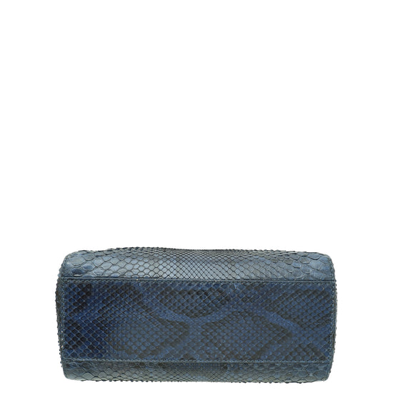 Fendi Navy Blue Python Peekaboo Mini Bag