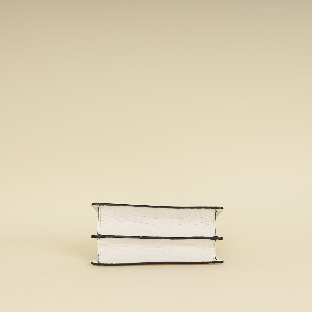 Fendi White Matte Crocodile Peekaboo Cut Bag