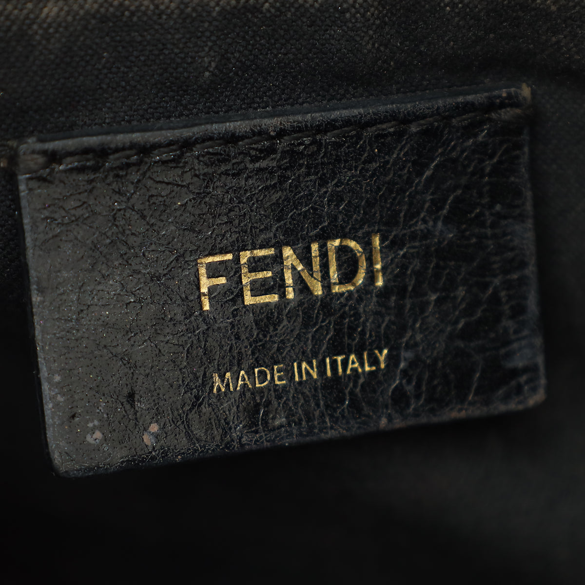 Fendi Black Pequin Embossed Striped Claudia Small Flap Bag