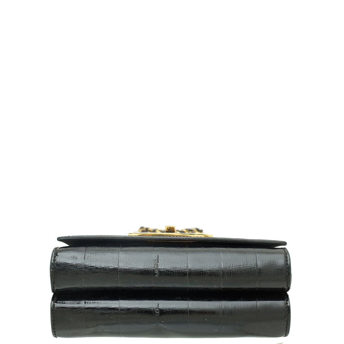 Fendi Black Pequin Embossed Striped Claudia Small Flap Bag