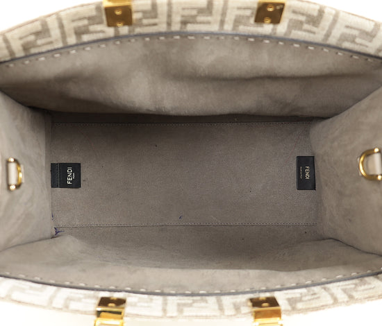 Fendi Dove Grey Sunshine Medium Shopping Tote Bag