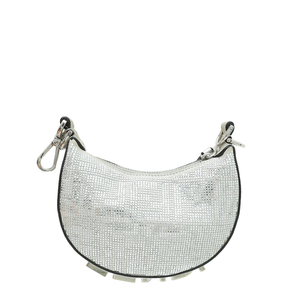 Fendi Silver Nano Fendigraphy Crystal Embellished Bag-Fendi-THE CLOSET