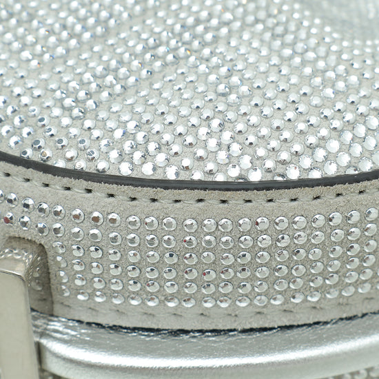 Fendi Silver Nano Fendigraphy Crystal Embellished Bag