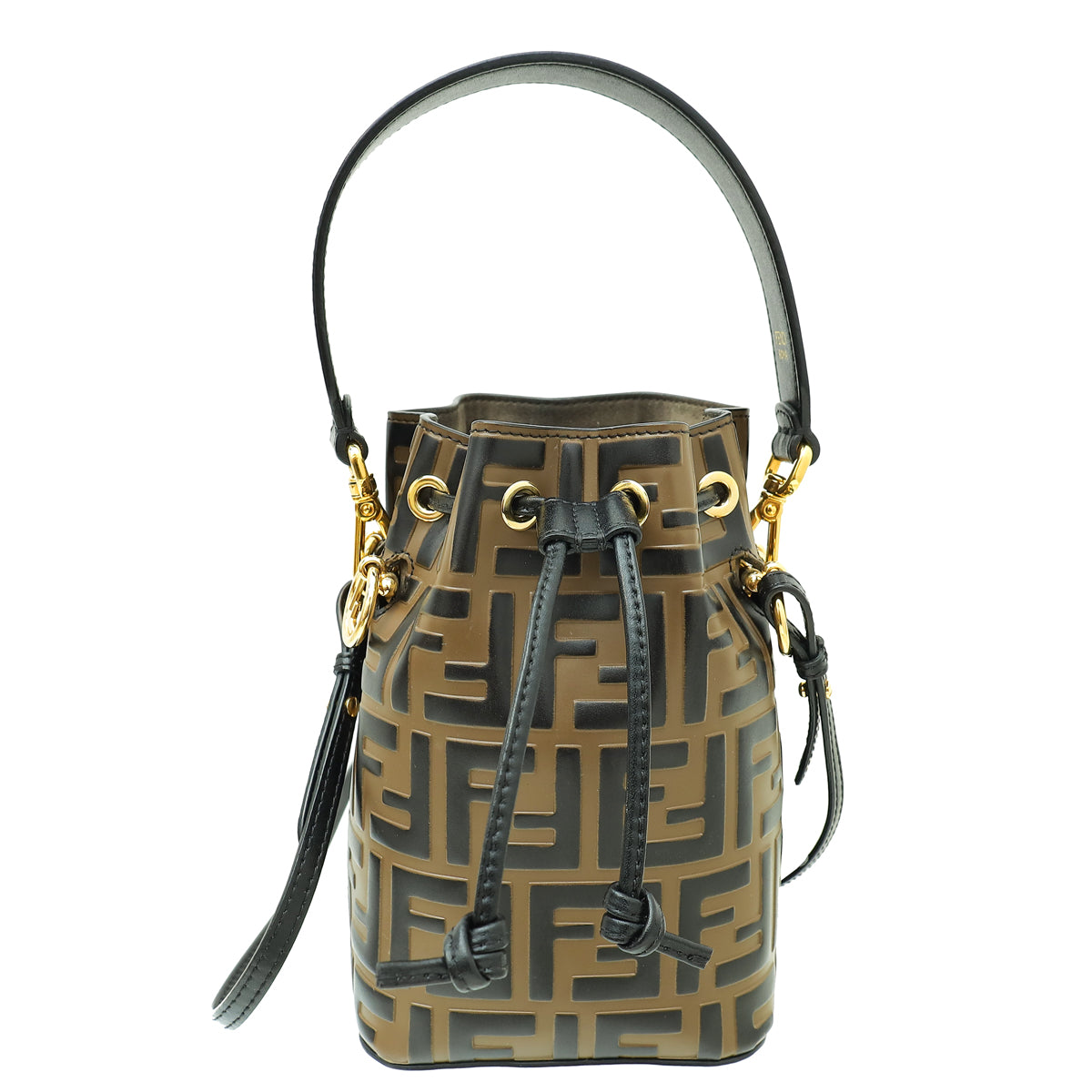 Fendi Bicolor FF Zucca Embossed Mon Tresor Mini Bucket Bag-Fendi-THE CLOSET