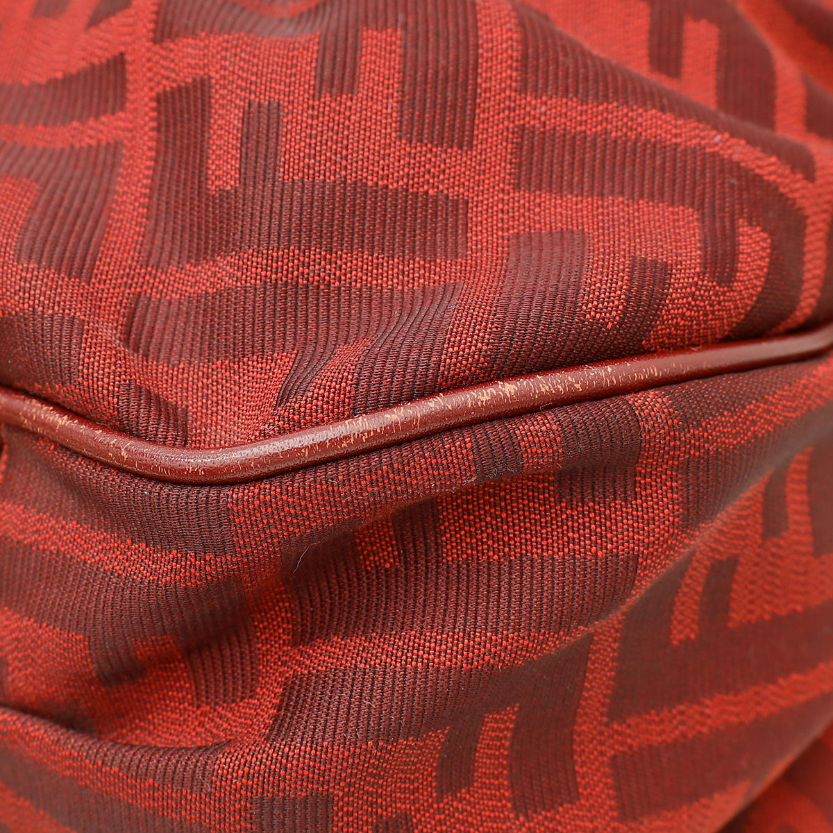Fendi Red FF Zucca Chef Large Shoulder Bag