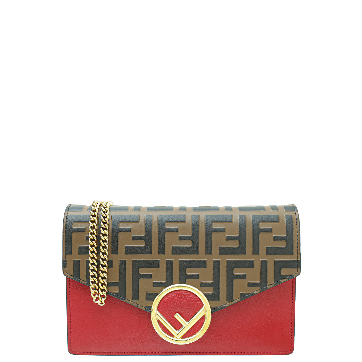 Fendi Bicolor FF Zucca Wallet On Chain-Fendi-THE CLOSET