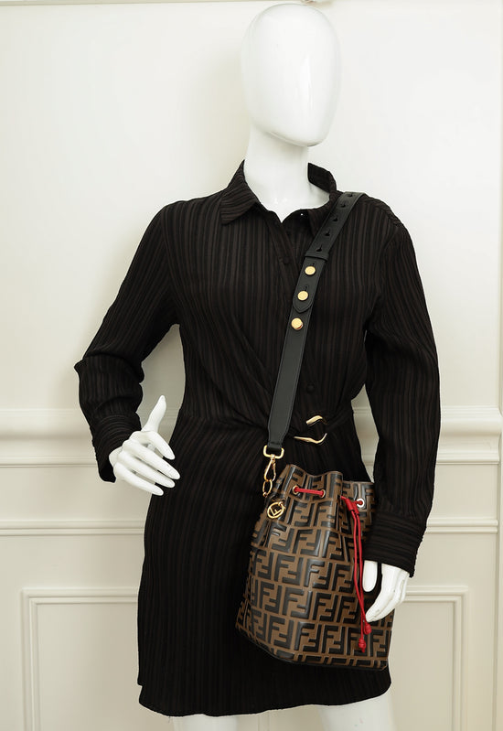 Fendi Brown FF Embossed Mon Tresor Bucket Bag-Fendi-THE CLOSET