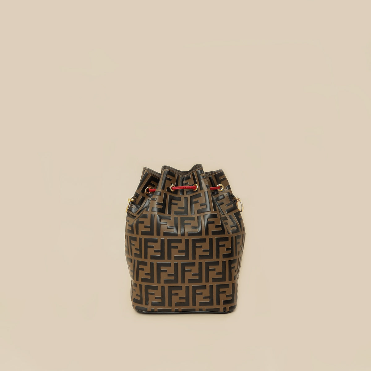 Fendi Brown FF Embossed Mon Tresor Bucket Bag-Fendi-THE CLOSET