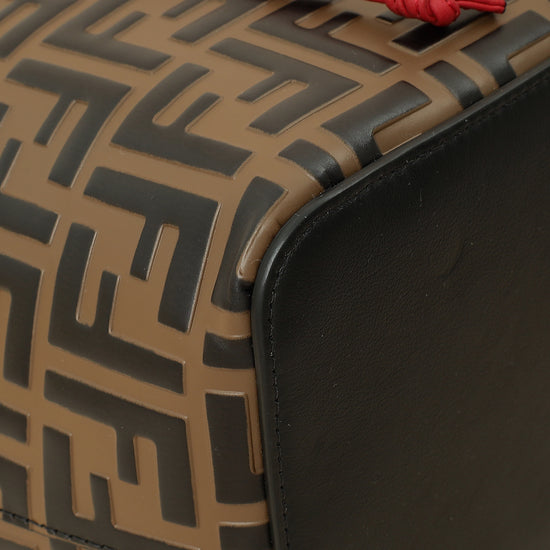 Fendi Brown FF Embossed Mon Tresor Bucket Bag-Fendi-THE CLOSET
