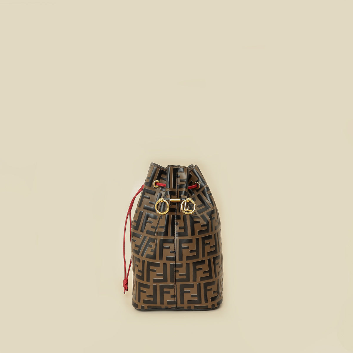Fendi Brown FF Embossed Mon Tresor Bucket Bag-Fendi-THE CLOSET