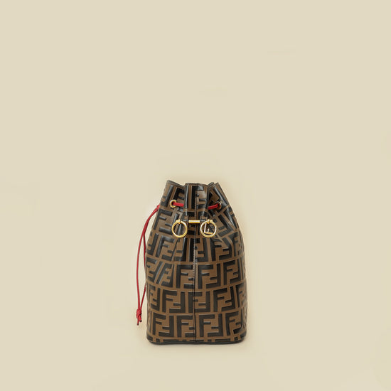 Fendi Brown FF Embossed Mon Tresor Bucket Bag-Fendi-THE CLOSET