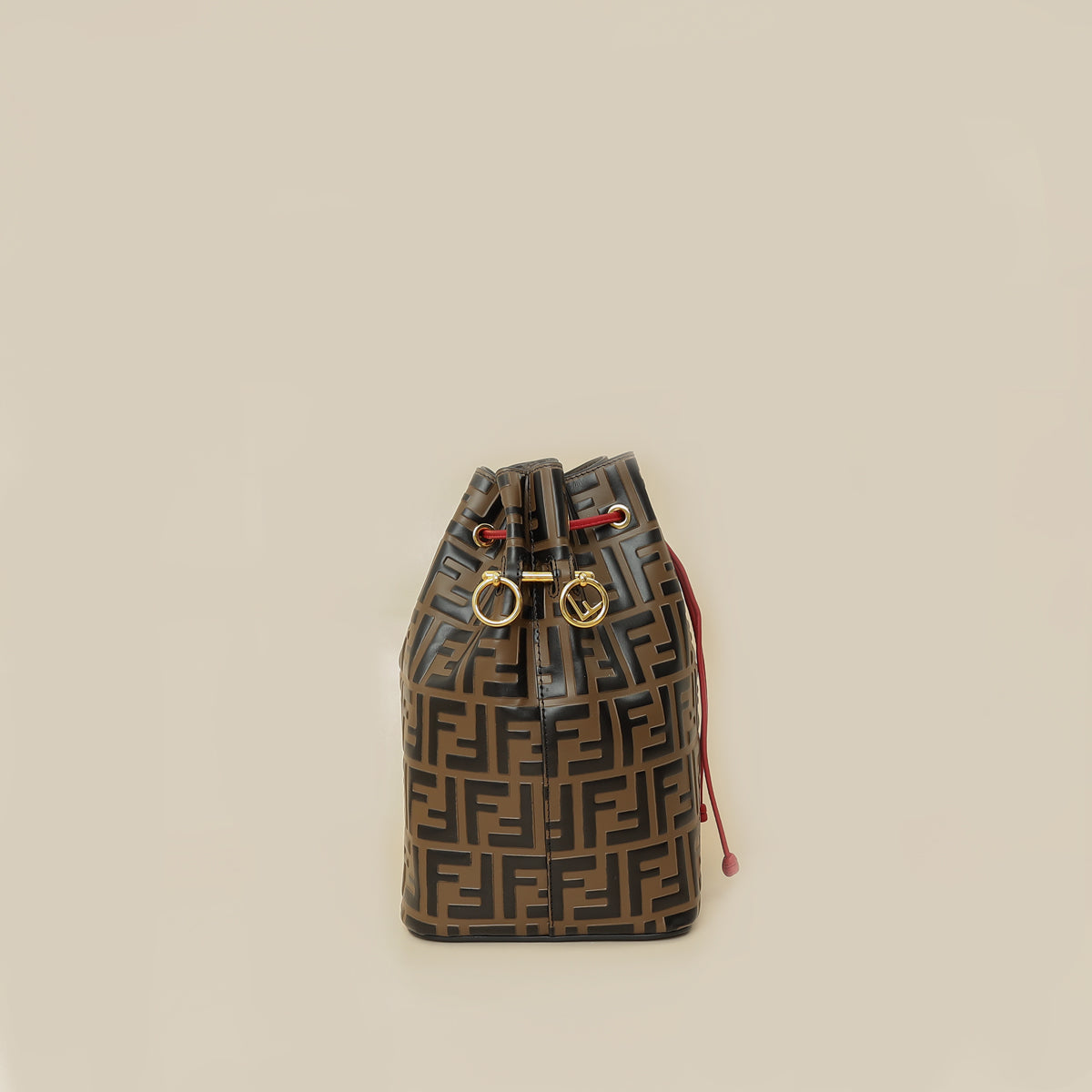 Fendi Brown FF Embossed Mon Tresor Bucket Bag-Fendi-THE CLOSET