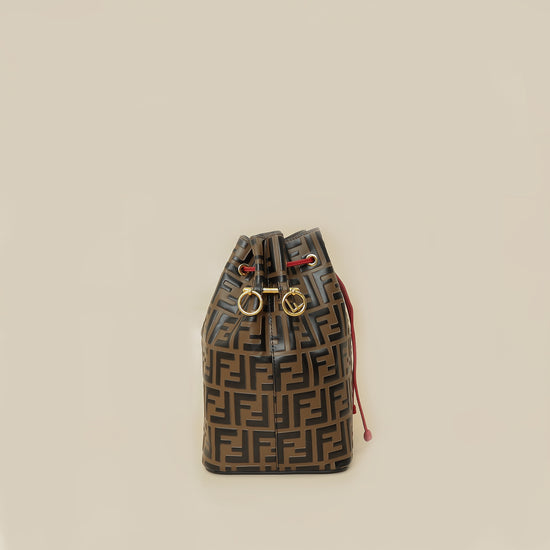 Fendi Brown FF Embossed Mon Tresor Bucket Bag-Fendi-THE CLOSET