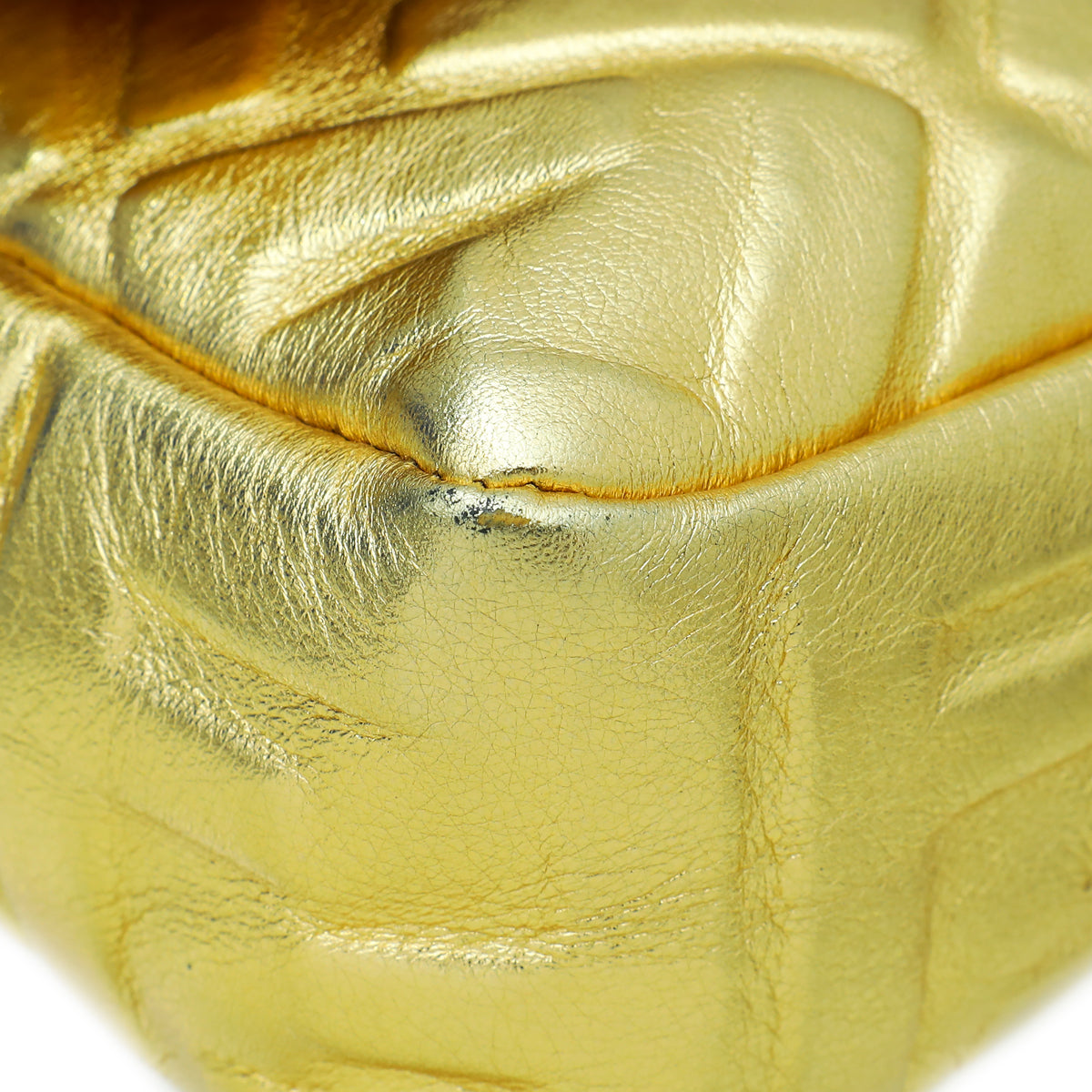 Fendi Gold FF Embossed Baguette Medium Bag
