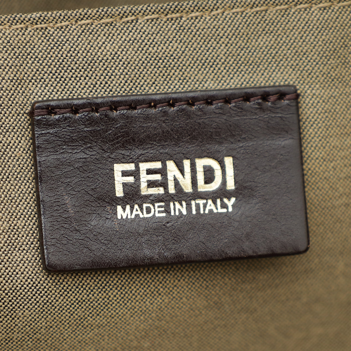 Fendi Tobacco Vitello Zucchino Spalmati Tote Bag