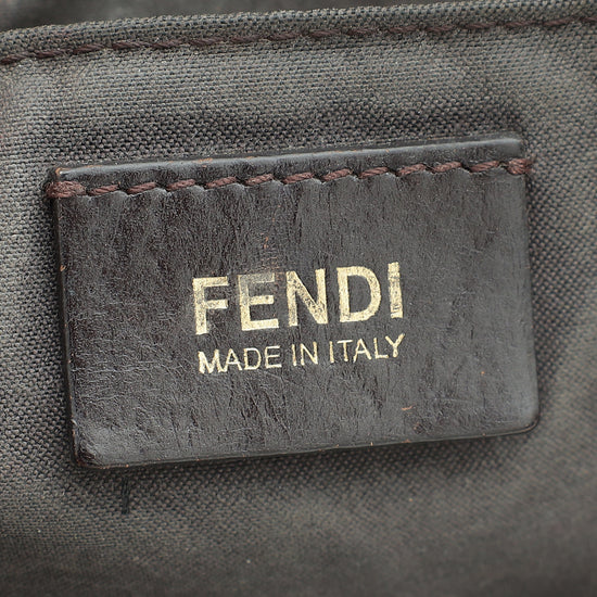 Fendi Bicolor Zucca Vitello Artic Messenger Small Bag