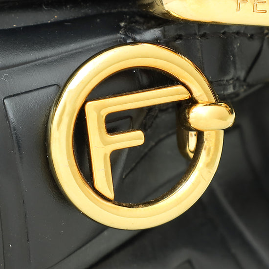 Fendi Black Embossed FF Mini Mon Tresor Bag